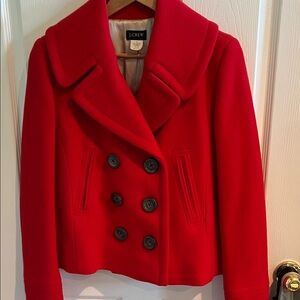 J. Crew Women's Vibrant Red Peacoat